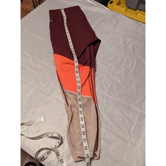 Fabletics Zone High Waisted Legging Large/XL Burgundy Rust Desert Rose Pant - Picture 15 of 16
